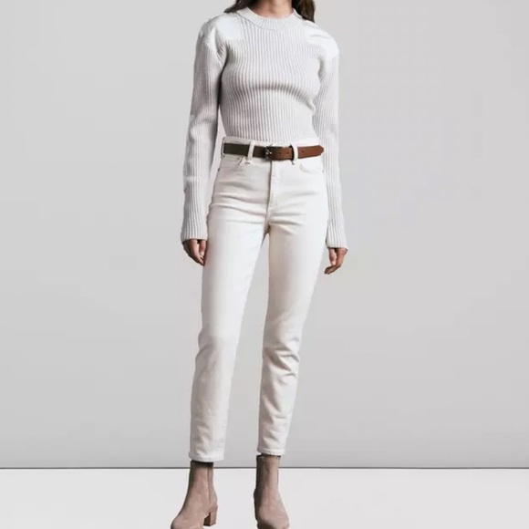 RAG & BONE Nina High rise Ankle Cigarette Leg Jeans Ecru - Picture 2 of 16